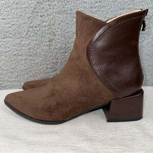 Journee Collection Shoes Womens 7.5M Consuello Pointed Toe Block Heel Booties